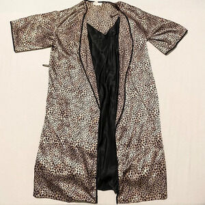 Natori Leopard Print Robe Kimono and Nightgown Womens Size 1X